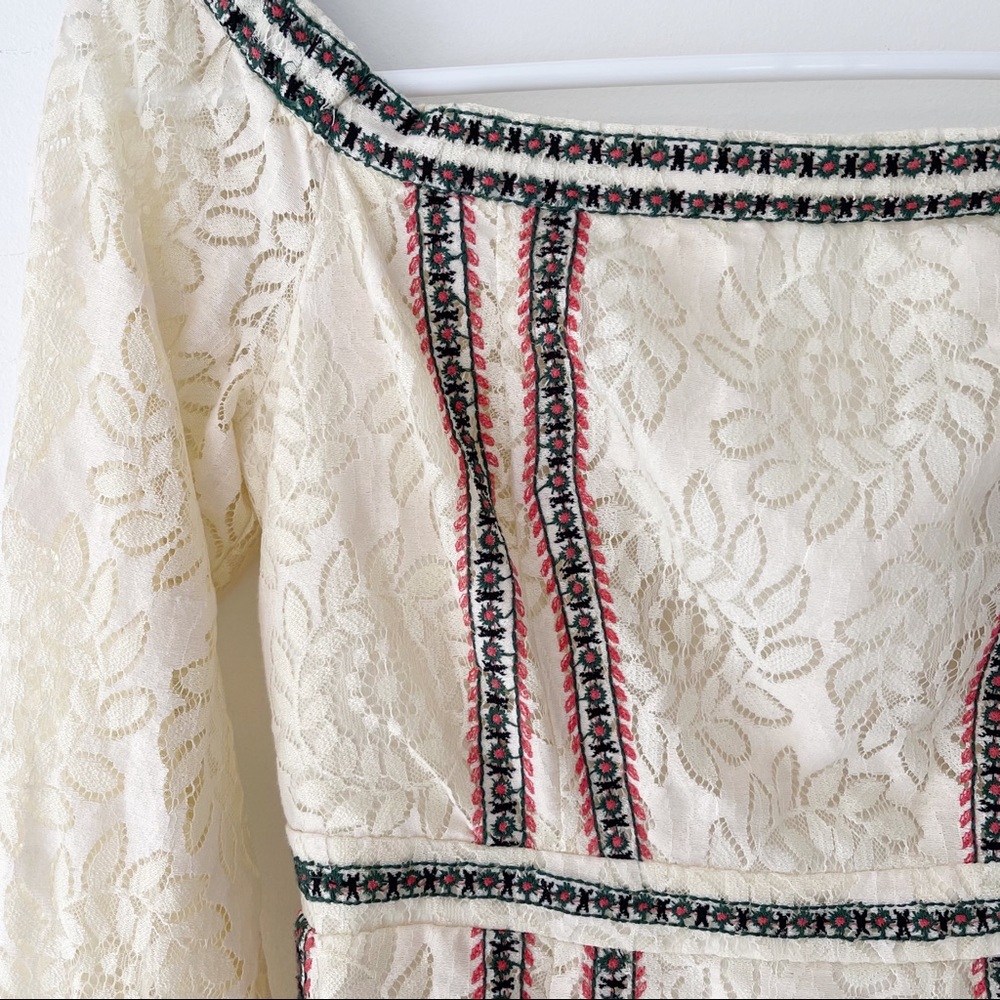 Champagne & Strawberry vintage ivory lace boho dress - Picture 4 of 8